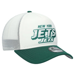 New York Jets New Era Youth Streak 9FORTY A-Frame Adjustable Hat - White/Green - NFL