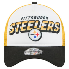 Pittsburgh Steelers New Era Youth Streak 9FORTY A-Frame Adjustable Hat - White/Black - NFL