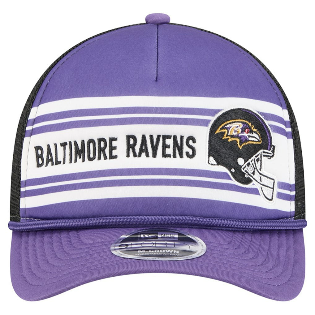Baltimore Ravens New Era Linear A-Frame 9FORTY Adjustable Hat - Purple - NFL