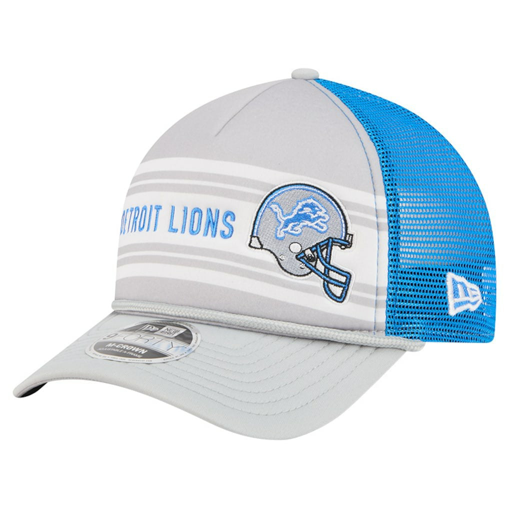 Detroit Lions New Era Linear A-Frame 9FORTY Adjustable Hat - Gray - NFL