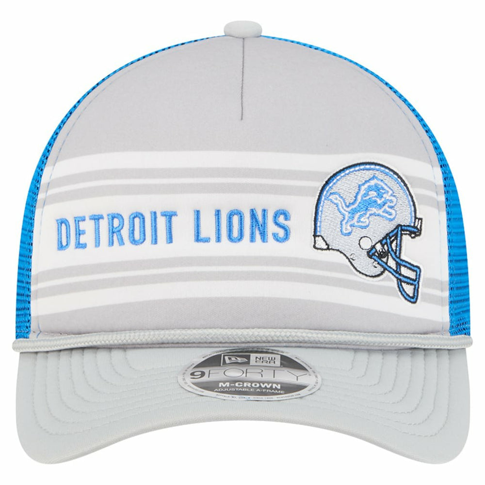 Detroit Lions New Era Linear A-Frame 9FORTY Adjustable Hat - Gray - NFL