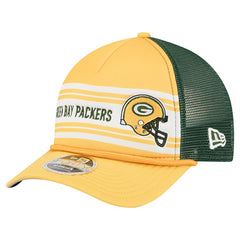 Green Bay Packers New Era Linear A-Frame 9FORTY Adjustable Hat - Gold - NFL