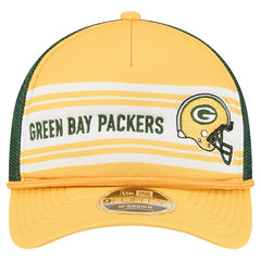 Green Bay Packers New Era Linear A-Frame 9FORTY Adjustable Hat - Gold - NFL