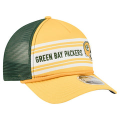 Green Bay Packers New Era Linear A-Frame 9FORTY Adjustable Hat - Gold - NFL