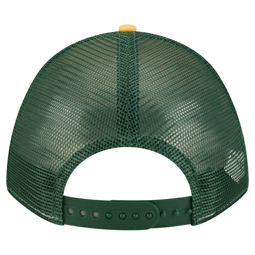Green Bay Packers New Era Linear A-Frame 9FORTY Adjustable Hat - Gold - NFL