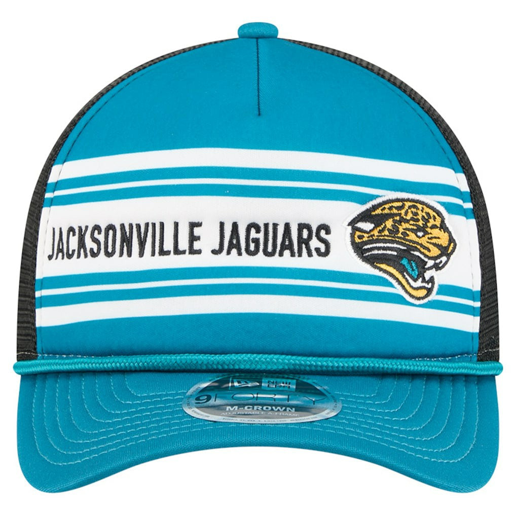 Jacksonville Jaguars New Era Throwback Linear A-Frame 9FORTY Adjustable Hat - Teal - NFL