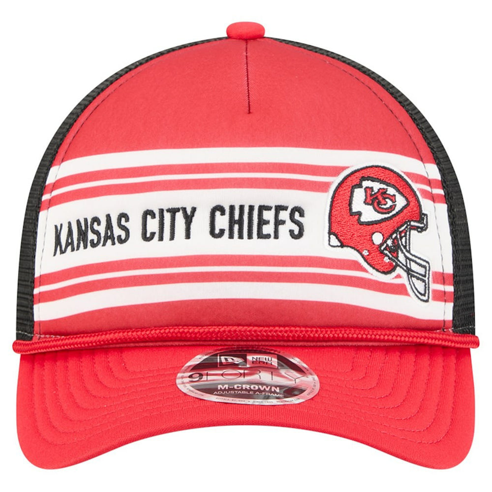 Kansas City Chiefs New Era Linear A-Frame 9FORTY Adjustable Hat - Red - NFL