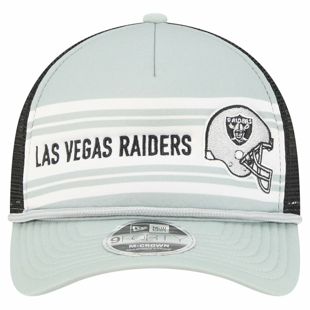 Las Vegas Raiders New Era Linear A-Frame 9FORTY Adjustable Hat - Silver - NFL