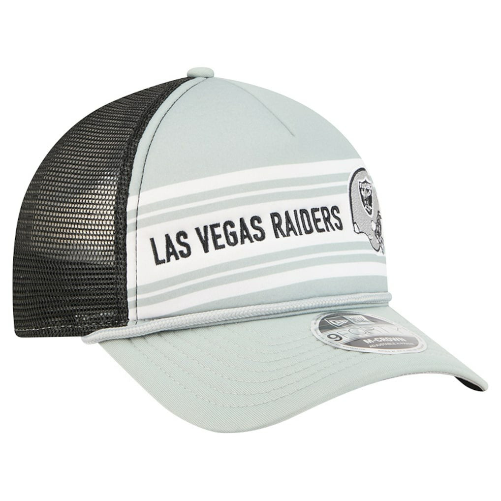 Las Vegas Raiders New Era Linear A-Frame 9FORTY Adjustable Hat - Silver - NFL