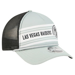 Las Vegas Raiders New Era Linear A-Frame 9FORTY Adjustable Hat - Silver - NFL