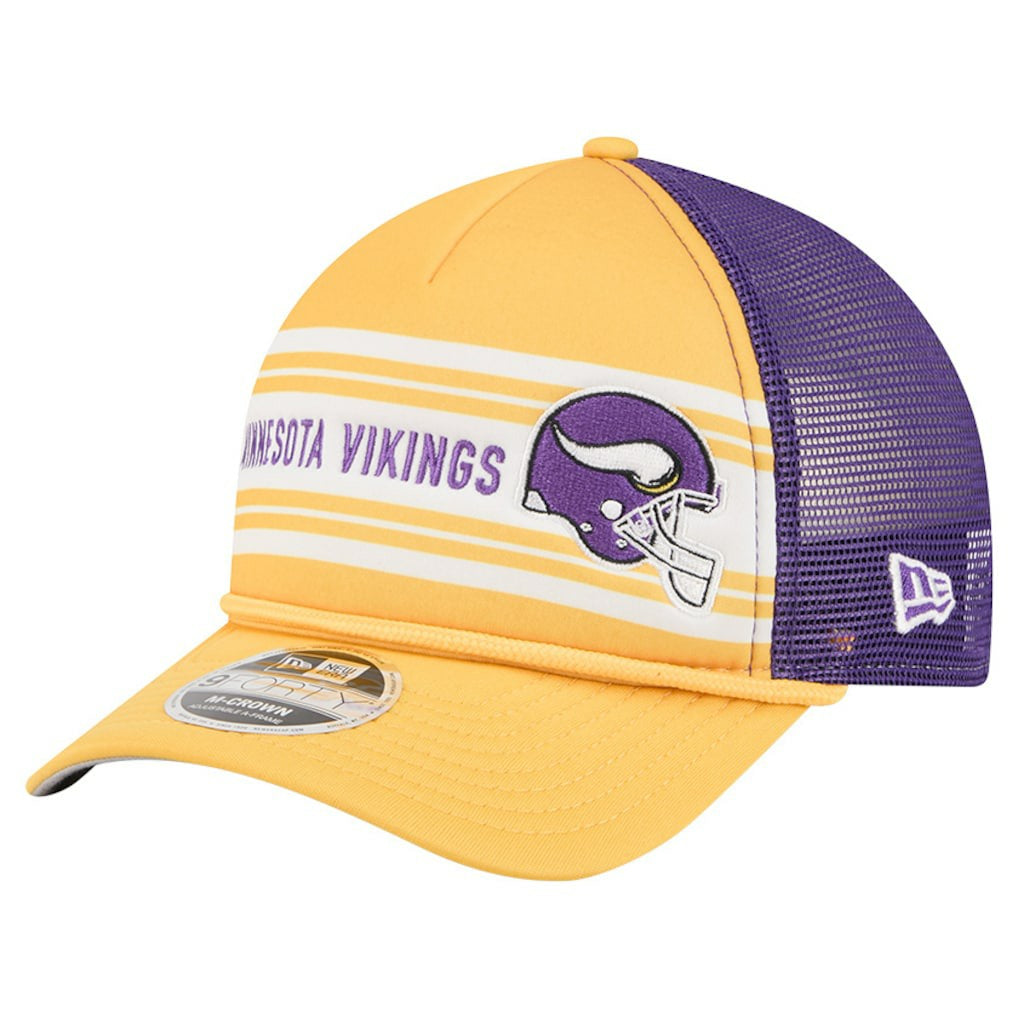 Minnesota Vikings New Era Linear A-Frame 9FORTY Adjustable Hat - Gold - NFL