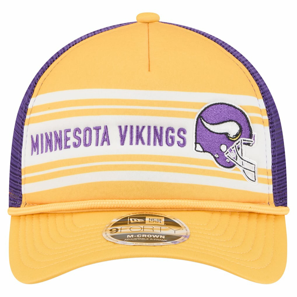 Minnesota Vikings New Era Linear A-Frame 9FORTY Adjustable Hat - Gold - NFL