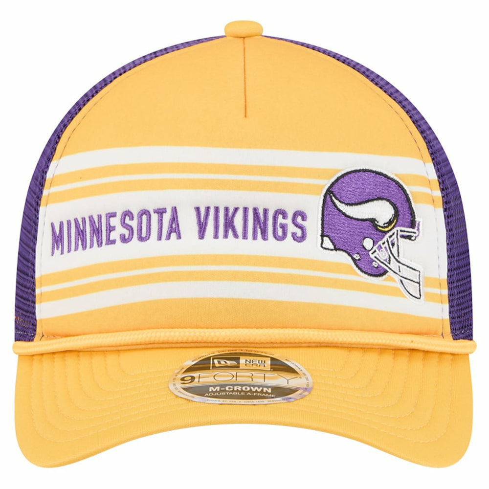 Minnesota Vikings New Era Linear A-Frame 9FORTY Adjustable Hat - Gold - NFL