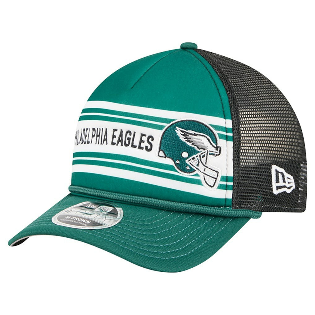 Philadelphia Eagles New Era Linear A-Frame 9FORTY Adjustable Hat - Green - NFL