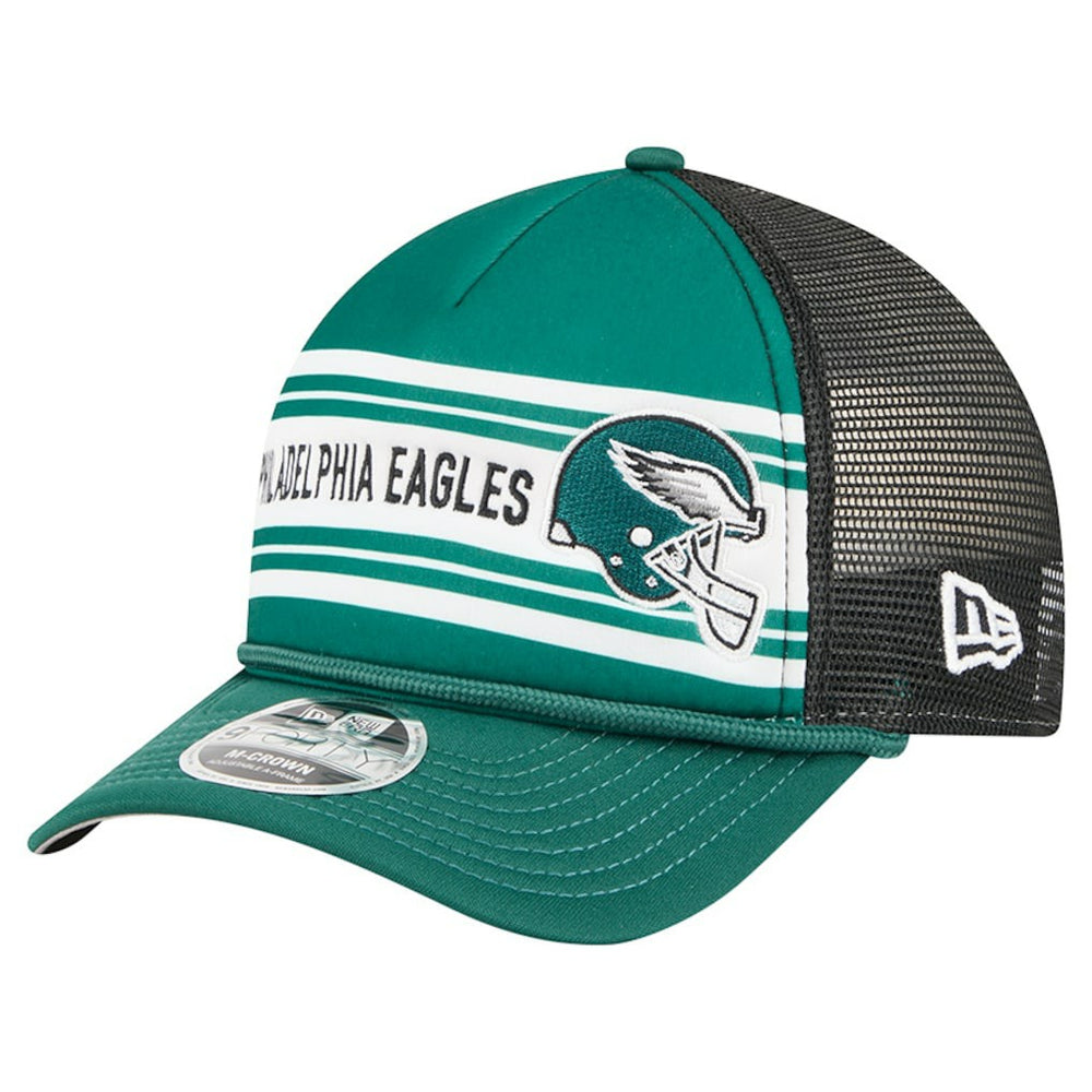 Philadelphia Eagles New Era Linear A-Frame 9FORTY Adjustable Hat - Green - NFL