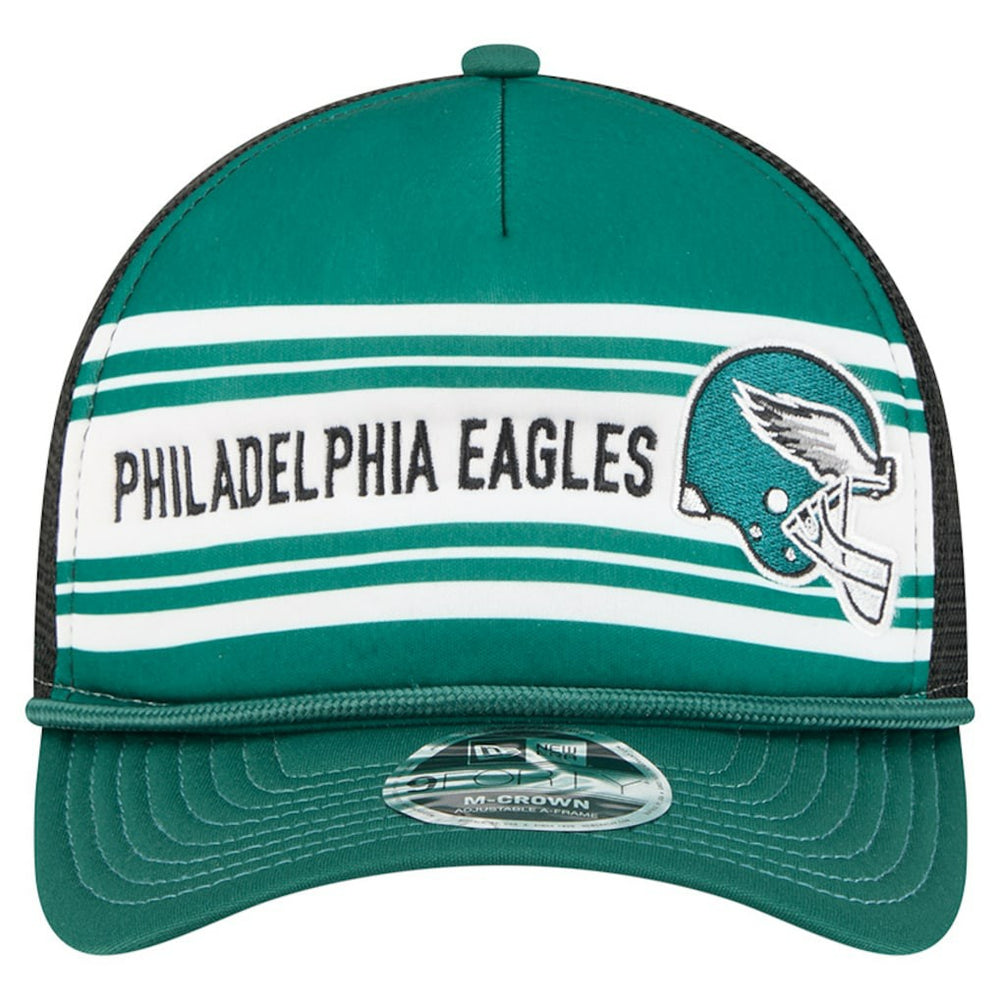 Philadelphia Eagles New Era Linear A-Frame 9FORTY Adjustable Hat - Green - NFL