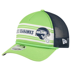 Seattle Seahawks New Era Linear A-Frame 9FORTY Adjustable Hat - Neon Green - NFL