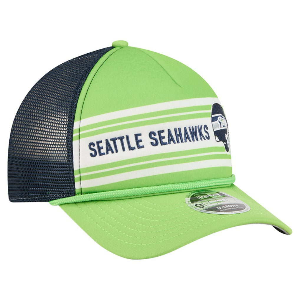 Seattle Seahawks New Era Linear A-Frame 9FORTY Adjustable Hat - Neon Green - NFL