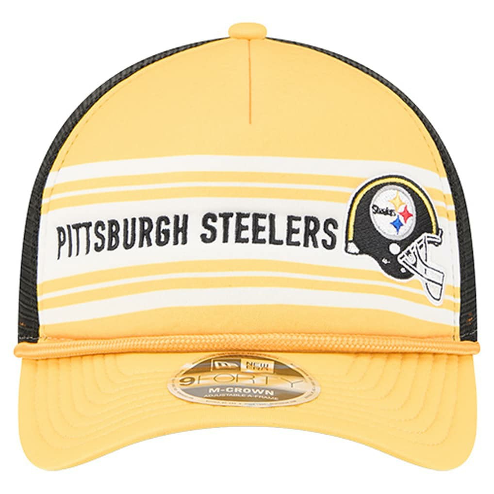 Pittsburgh Steelers New Era Linear A-Frame 9FORTY Adjustable Hat - Gold - NFL