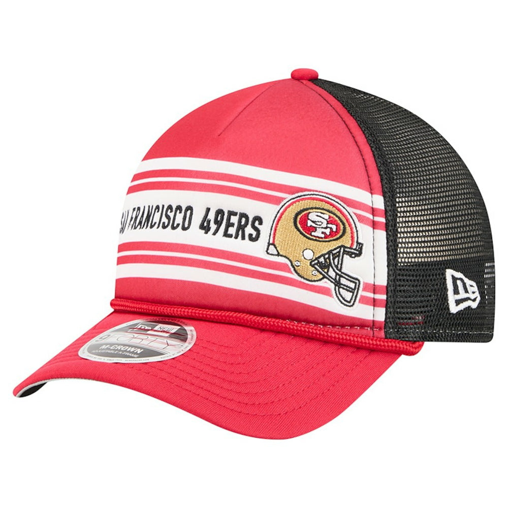 San Francisco 49ers New Era Linear A-Frame 9FORTY Adjustable Hat - Red - NFL