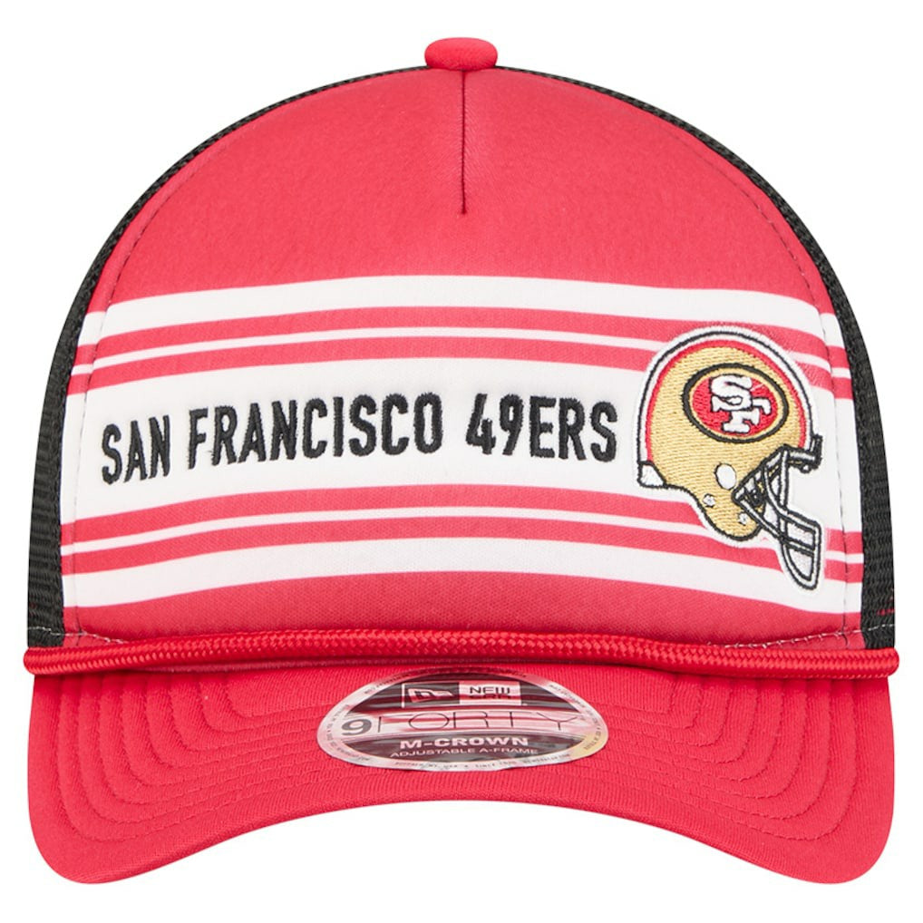 San Francisco 49ers New Era Linear A-Frame 9FORTY Adjustable Hat - Red - NFL
