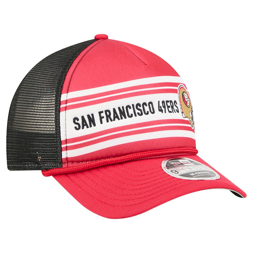 San Francisco 49ers New Era Linear A-Frame 9FORTY Adjustable Hat - Red - NFL