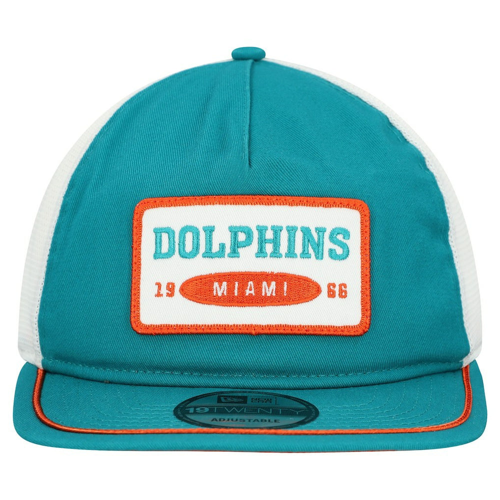 Miami Dolphins New Era Patch 19TWENTY Adjustable Hat - Aqua/White - NFL