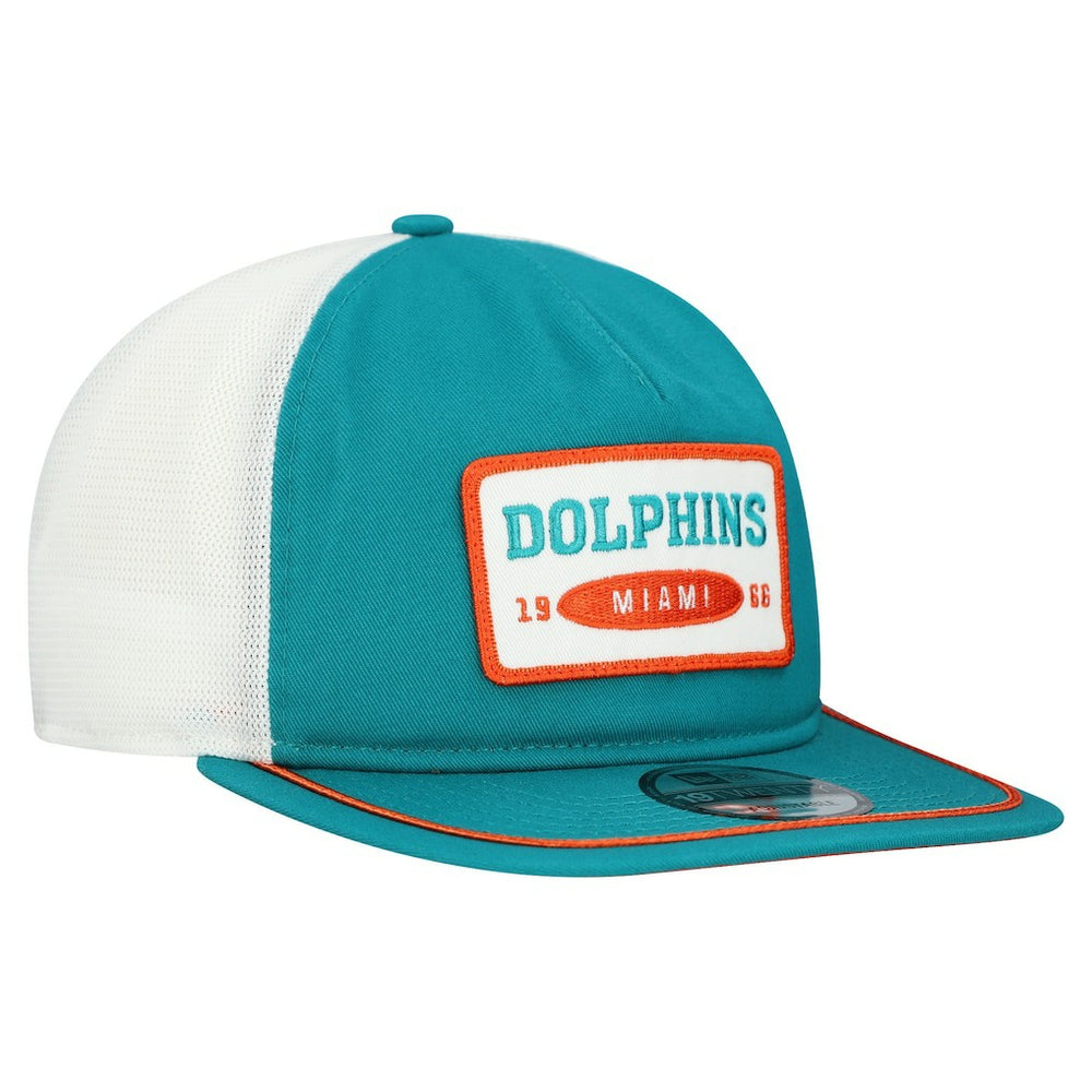 Miami Dolphins New Era Patch 19TWENTY Adjustable Hat - Aqua/White - NFL