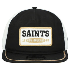 New Orleans Saints New Era Patch 19TWENTY Adjustable Hat - Black/White - NFL