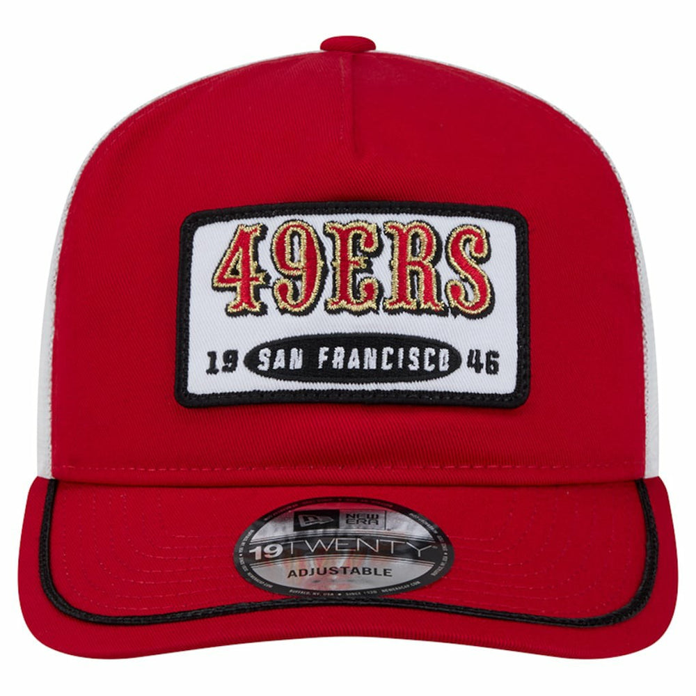 San Francisco 49ers New Era Patch 19TWENTY Adjustable Hat - Scarlet/White - NFL