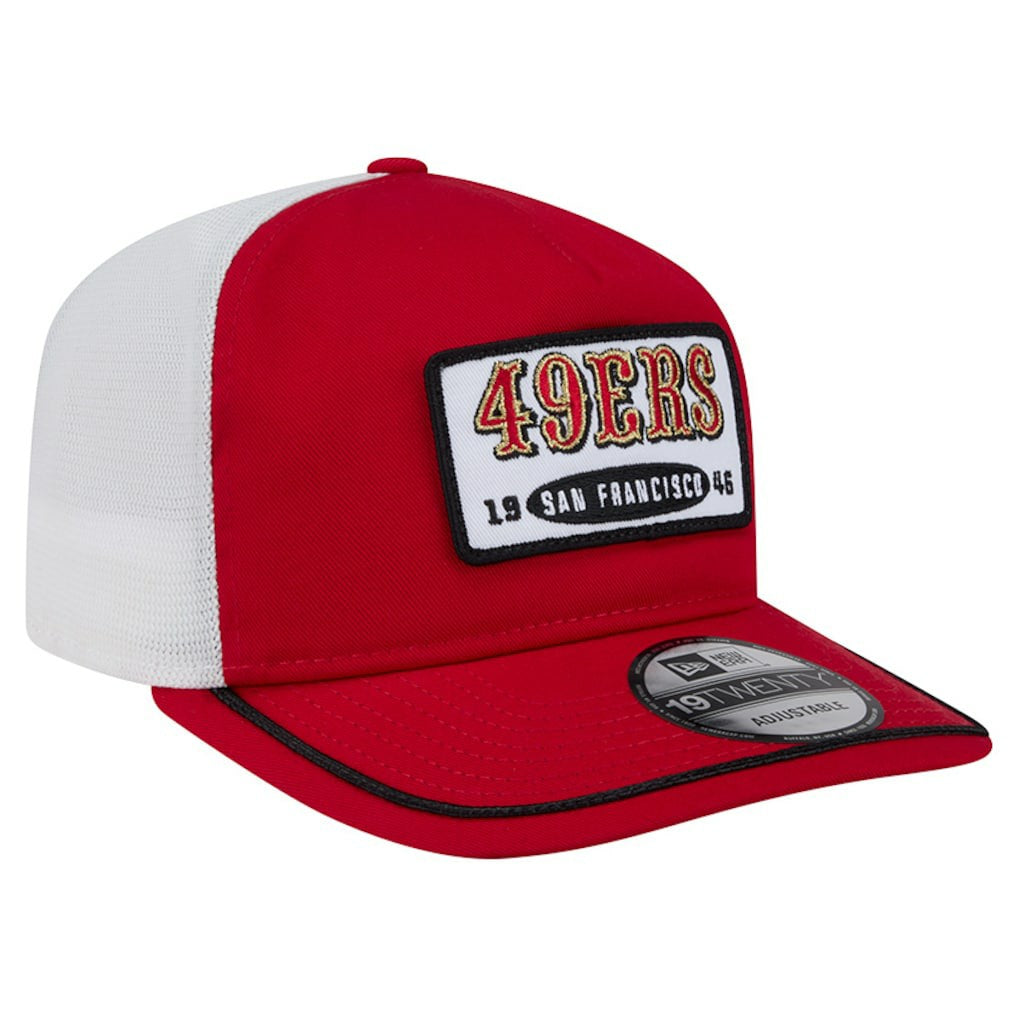 San Francisco 49ers New Era Patch 19TWENTY Adjustable Hat - Scarlet/White - NFL