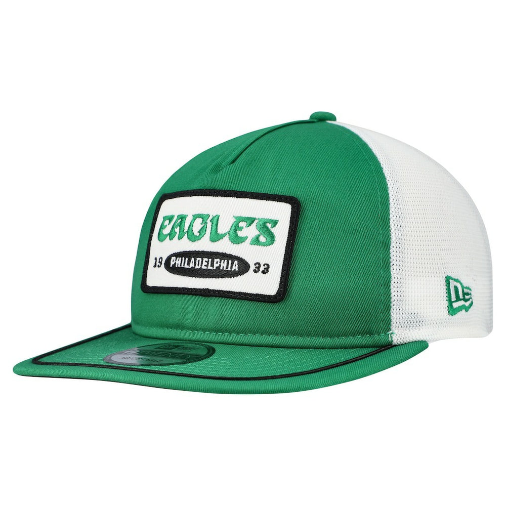 Philadelphia Eagles New Era Patch 19TWENTY Adjustable Hat - Kelly Green/White - NFL