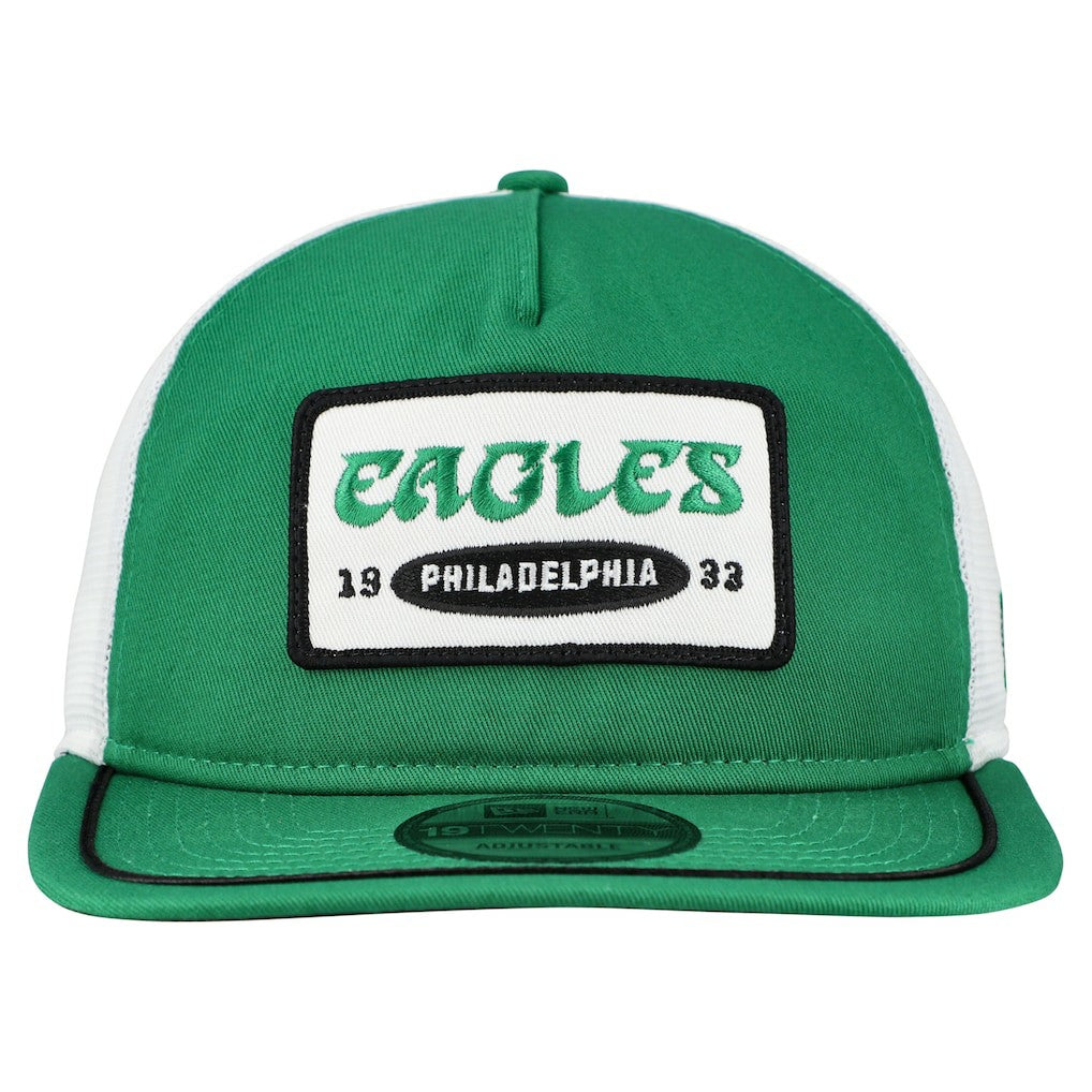 Philadelphia Eagles New Era Patch 19TWENTY Adjustable Hat - Kelly Green/White - NFL