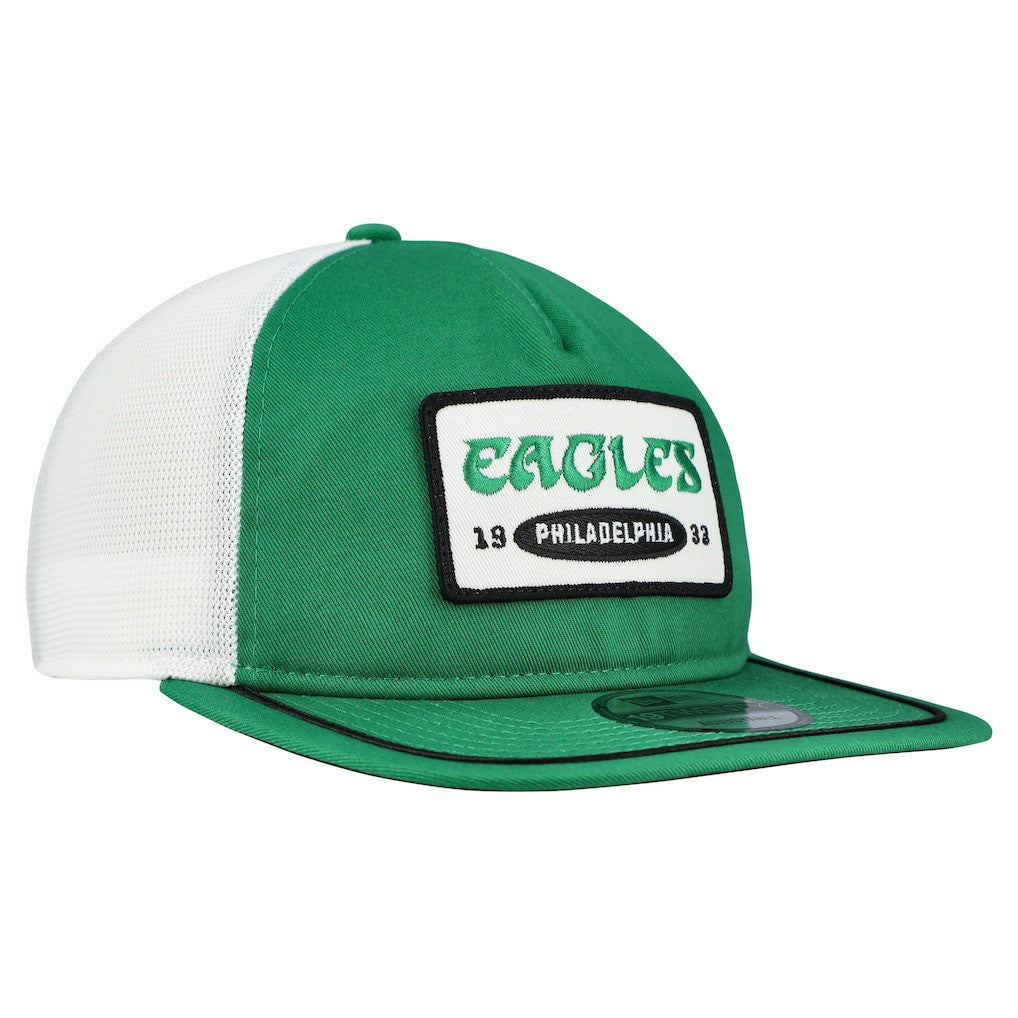 Philadelphia Eagles New Era Patch 19TWENTY Adjustable Hat - Kelly Green/White - NFL