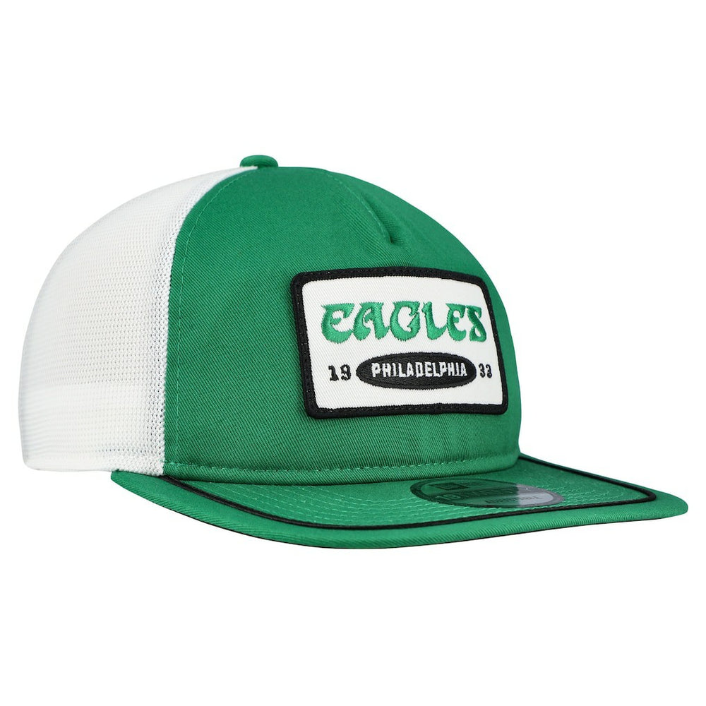 Philadelphia Eagles New Era Patch 19TWENTY Adjustable Hat - Kelly Green/White - NFL