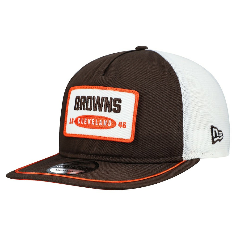 Cleveland Browns New Era Patch 19TWENTY Adjustable Hat - Brown/White - NFL