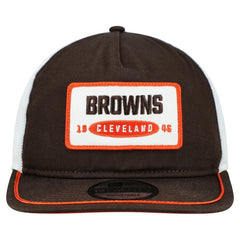 Cleveland Browns New Era Patch 19TWENTY Adjustable Hat - Brown/White - NFL