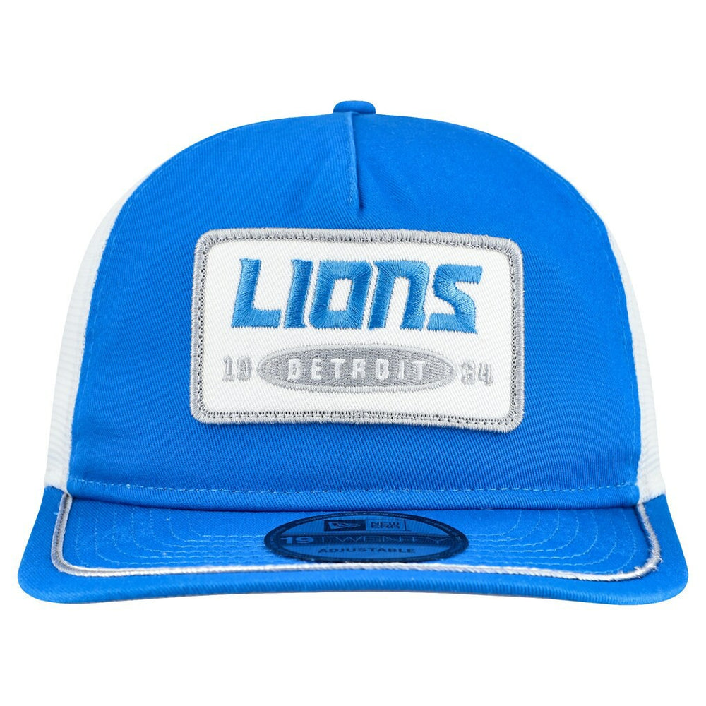 Detroit Lions New Era Patch 19TWENTY Adjustable Hat - Blue/White - NFL