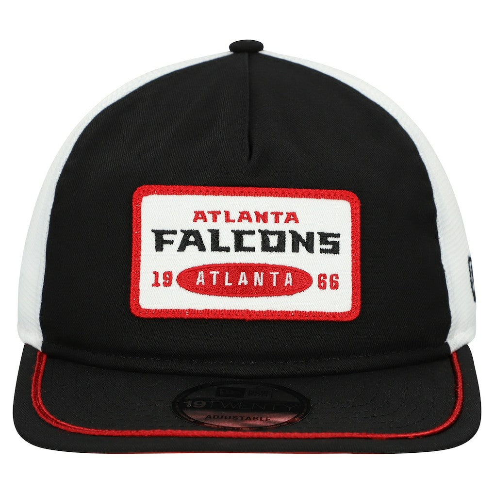 Atlanta Falcons New Era Patch 19TWENTY Adjustable Hat - Black/White - NFL