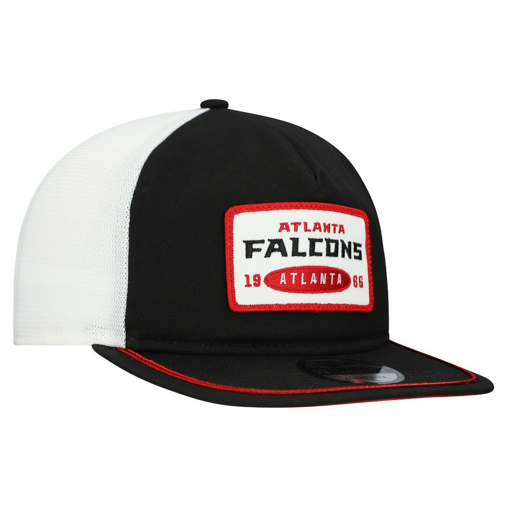 Atlanta Falcons New Era Patch 19TWENTY Adjustable Hat - Black/White - NFL