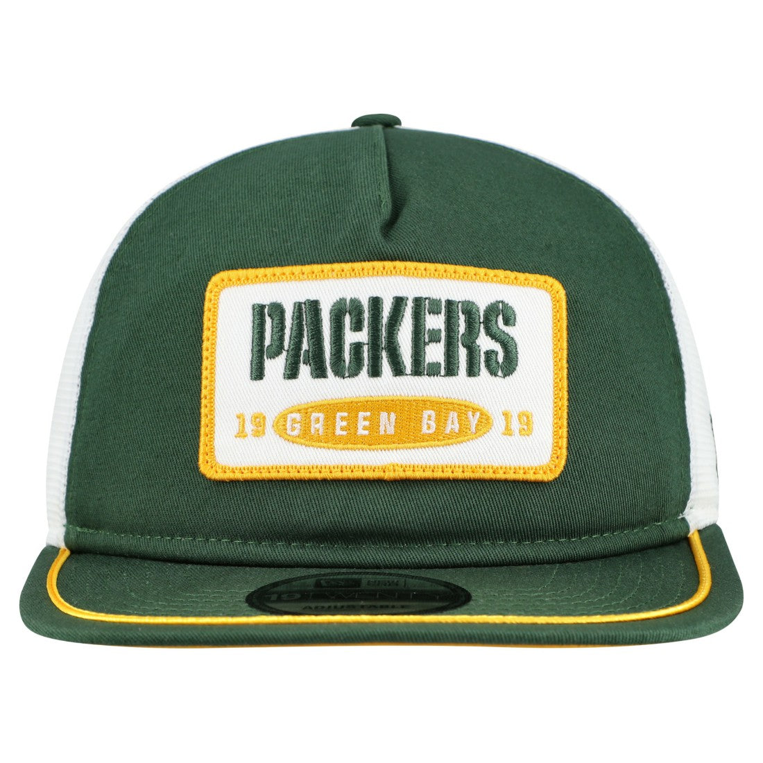 Green Bay Packers New Era Patch 19TWENTY Adjustable Hat - Green/White - NFL