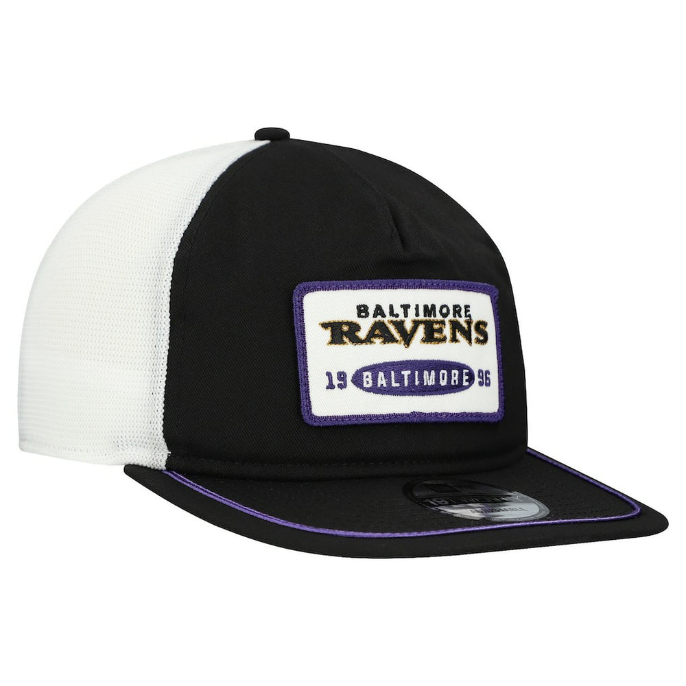 Baltimore Ravens New Era Patch 19TWENTY Adjustable Hat - Black/White - NFL