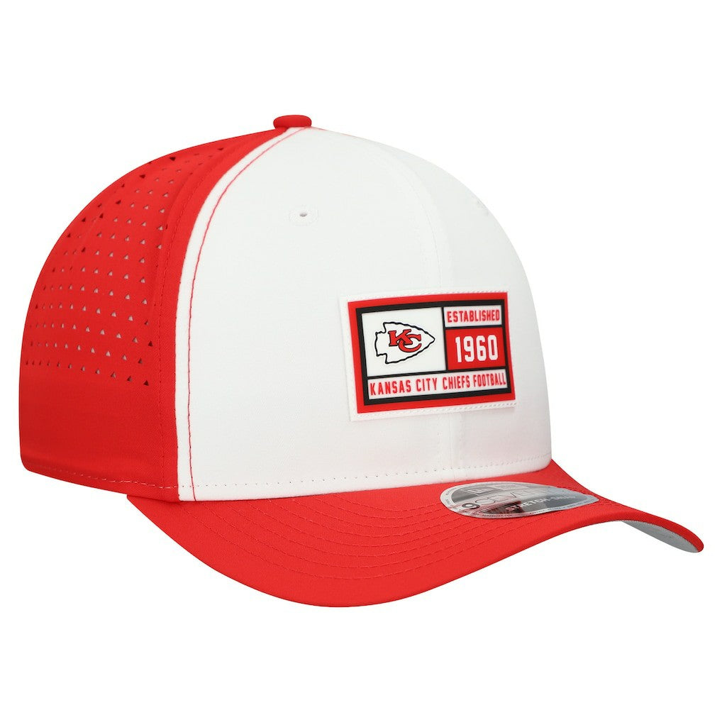Kansas City Chiefs New Era Established Patch 9SEVENTY Adjustable Hat - White/Red - NFL