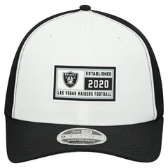 Las Vegas Raiders New Era Established Patch 9SEVENTY Adjustable Hat - White/Black - NFL