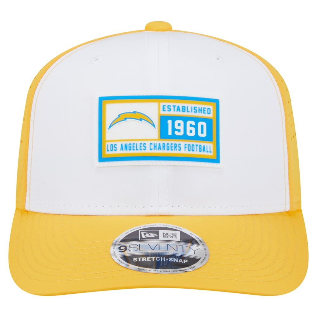 Los Angeles Chargers New Era Established Patch 9SEVENTY Adjustable Hat - White/Gold - NFL
