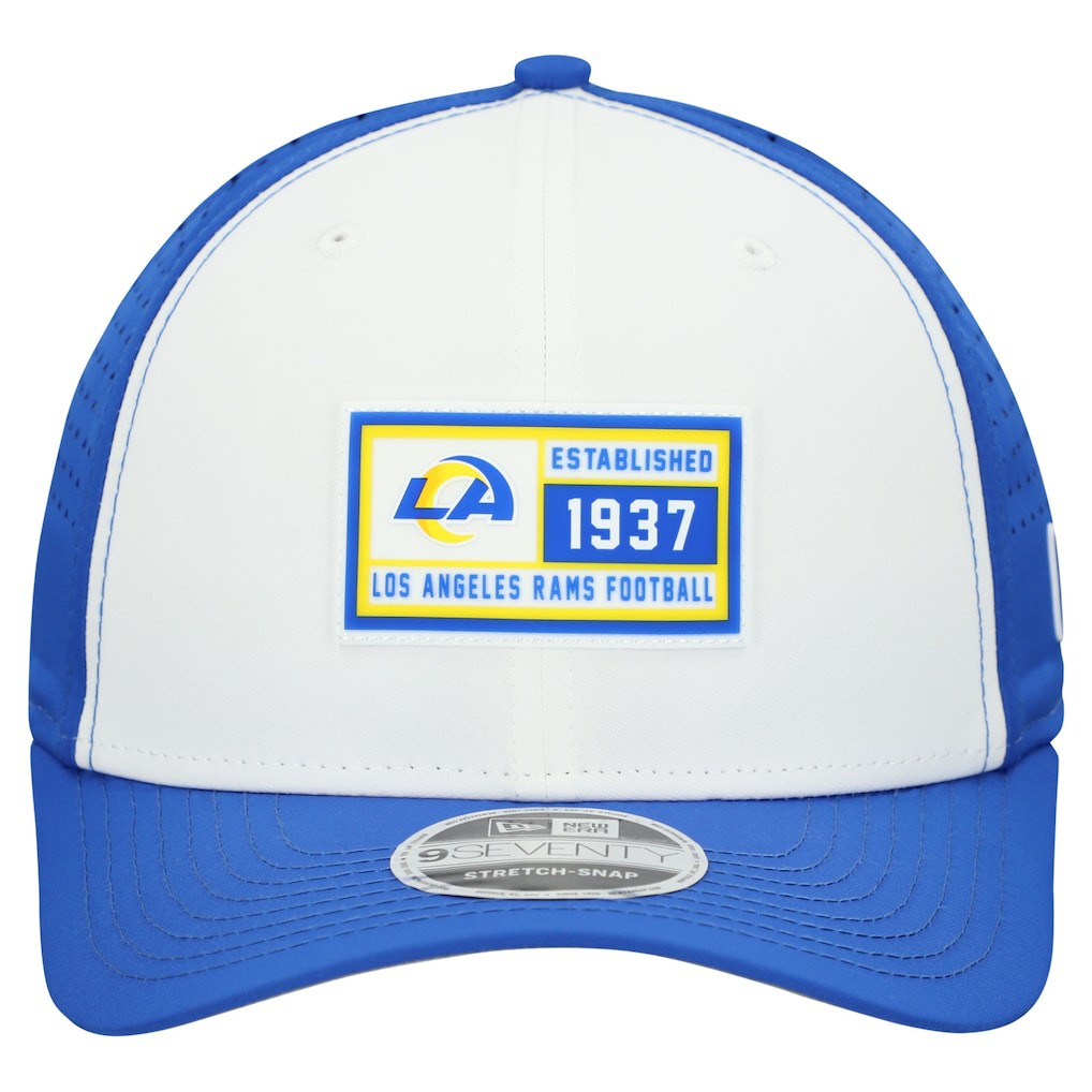 Los Angeles Rams New Era Established Patch 9SEVENTY Adjustable Hat - White/Royal - NFL