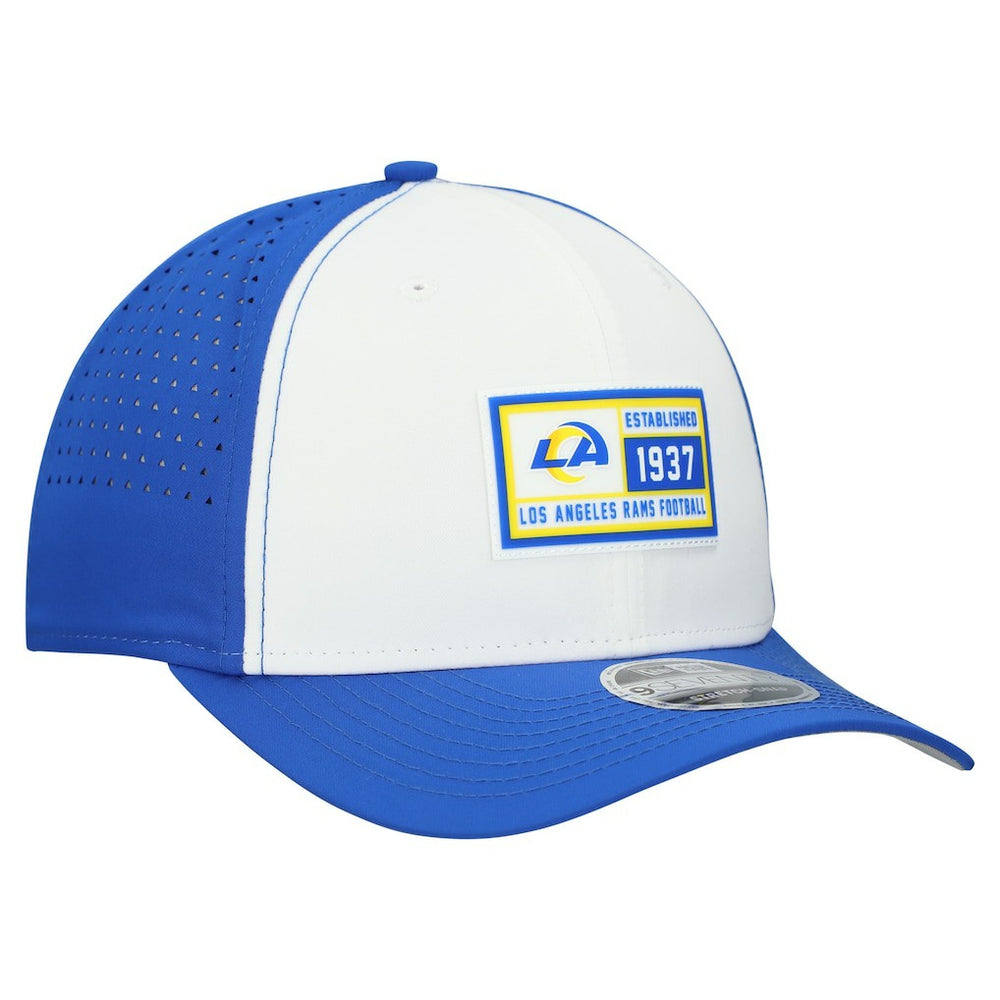 Los Angeles Rams New Era Established Patch 9SEVENTY Adjustable Hat - White/Royal - NFL