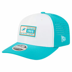 Miami Dolphins New Era Established Patch 9SEVENTY Adjustable Hat - White/Aqua - NFL