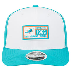 Miami Dolphins New Era Established Patch 9SEVENTY Adjustable Hat - White/Aqua - NFL