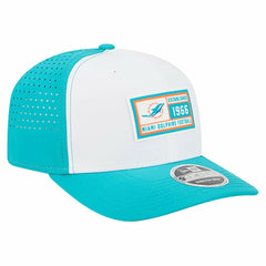 Miami Dolphins New Era Established Patch 9SEVENTY Adjustable Hat - White/Aqua - NFL